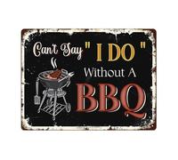PIUHRKLEVD Backyard Wedding Metal Sign Can’t Say I Do Without A BBQ Funny Retro Decor for Patio Home Bar Engagement Gift 8 X 12 inch