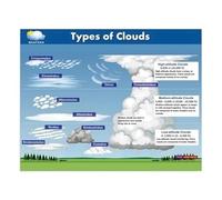 PIUHRKLEVD Canvas Wall-Art Cloud Types Chart Weather Science Poster Educational Decor for Classroom Home School and Station(Unframed,12X18inch(30X45cm))