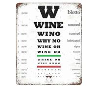 PIUHRKLEVD Distressed Wino Eye Chart Metal Sign Wine Why No Humor Poster for Home Bar Kitchen Wall Decor Lover Tin Art 8 X 12 inch