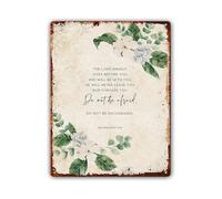 PIUHRKLEVD Do Not Be Afraid Metal Tin Sign Scripture Wall-Art Inspirational Quote Decor for Home Office (8 X 12 in)