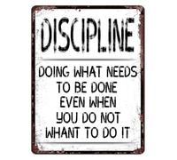 PIUHRKLEVD Do What Needs Done Discipline Metal Sign 12x8 Inch