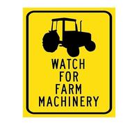 PIUHRKLEVD Heavy Duty Metal Tin Sign with Farm Machinery Warning Caution Notice for Construction Site Outdoor Indoor Use 12 X 16 in