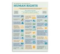 PIUHRKLEVD Human Rights Declaration Metal Sign Social Justice Equality Principles Educational Motivational Decor for Law Office Study Room 8 X 12 in