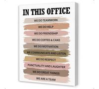 PIUHRKLEVD In This Office We Do Teamwork Canvas Wall-Art Colorful Inspirational Team Building Painting Motivational Sign for Workplace Decor(Unframed,12x18inch(30x45cm))