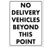 PIUHRKLEVD Keep Delivery Vehicles Out Beyond This Point Metal Plaque 8 X 12 in