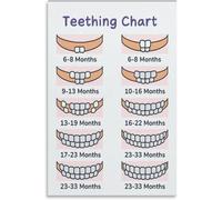 PIUHRKLEVD Pediatric Poster Teething Guide Parents Decor | Includes soothing tips for gum discomfort safe teething remedies and warning signs(Unframed,16x24inch(40x60cm))