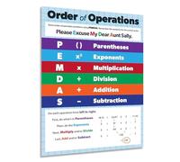 PIUHRKLEVD PEMDAS Order of Operations Math Anchor Chart Educational Poster for Classroom Decor 5th 6th 7th Grade Middle School Mathematics Wall-Art(Framed,08x12inch(20x30cm))