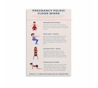 PIUHRKLEVD Pregnancy Pelvic Floor Exercise Guide, Home Workout for Bladder Control & Birth Prep, Informative for Moms-To-Be(Framed,12x18inch(30x45cm))