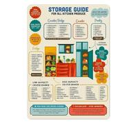 PIUHRKLEVD Refrigerator and Pantry Guide Metal Tin Sign Food Hygiene Storage Knowledge Chart for Kitchen Organization and Home Decor 8 X 12 inch