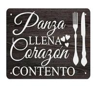 PIUHRKLEVD Spanish Restaurant Decor Let’s Eat Tin Sign Metal Wall-Art Vintage Kitchen Bar Man Cave Sign 8 X 12 inch