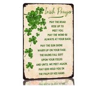 PIUHRKLEVD Traditional Irish Prayer Sign Vintage Tin With Celtic Blessing Wall-Art For St Patricks Day Gift Or Home Kitchen Decor 8 x 12 inch