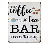 PIUHRKLEVD Vintage Coffee Metal Sign Rustic Tin Decor For Home Bar Cafe Kitchen Brew Corner Wall-Art Farmhouse Gift 8 X 12 inch