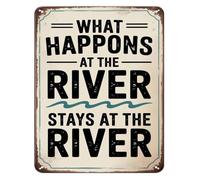 PIUHRKLEVD Vintage River Quote Retro Metal Sign 12x8 Inch