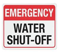 PIUHRKLEVD Water Emergency Shut Off Direction Sign 12x8 Inch