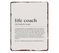 PIUHRKLEVD What Is A Life Coach Retro Tin Sign Office 12x8 Inch