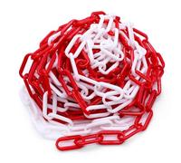 Piuluvor® 10 m Catena Plastica Rosso e Bianco, Spessore 6 mm, per Bloccare Superfici, Ben Visibile, Stabile e Maneggevole