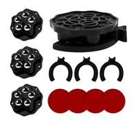 Piuluvor® 12 Pezzi Piccole rotella Autoadesive per mobile, Ruote a Sfera a 360° con 5 Sfere in Acciaio e 12 Cuscino Ammortizzante (Nero)