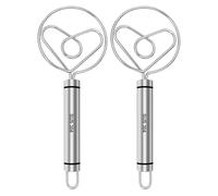 Piuluvor® 2 Pezzi Frusta per Pasta Danese Frusta per Impasti Danese in Acciaio Inossidabile 304 Frusta per Impasto Pane di Cuore per Pane, Pastella, Torta