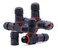 Piuluvor® IP68 - Connettore per cavi impermeabile a 3 poli, a forma di T, 3 pezzi, colore nero