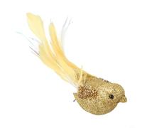 Piuma artificiale a forma di colomba ornamentale per la casa, matrimoni, esposizione festiva, modello di esemplare di uccello e colomba della pace, decorazione in formato piccolo (oro)