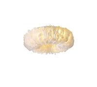 Piuma Bianca Plafoniera Lampadario Per Ragazze Letto-camera,Caldo Romantico Decorazione Soffitto,Moderni Apparecchi Di Illuminazione A Led In Piuma Durante l'Illuminazione Luce Sos-Bianco. 40cm
