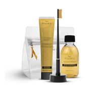 Piuma Care Set Regalo per Lei Cura Orale con Acido Ialuronico e Oro 24k, Nero - Dentifricio Sbiancante e Spazzolino Denti Bianchi con Setole Attive, Collutorio, Supporto Calendario, Pochette Elegante