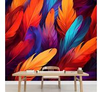 Piuma Carta da Parati Adesiva Impermeabile Colore Dipinti Artistici Per Cameretta Per Bambini, Decorazione Murale Per Cameretta Per Bambine, Soggiorno 400x280cm