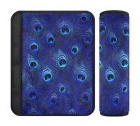 Piuma di pavone blu, confezione da 2 imbottiture per cintura di sicurezza per tagliare il collo, per la maggior parte delle auto