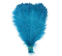 Piuma Di Struzzo 10 pezzi di piume struzzo colorate da 15 a 60 cm for artigianato, carnevale, matrimonio, fai te, centrotavola, decorazioni, soffici , accessori all'ingrosso(Peacock Blue,25-30cm)