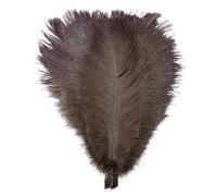 Piuma Di Struzzo 10 pezzi di piume struzzo colorate da 15 a 60 cm for artigianato, carnevale, matrimonio, fai te, centrotavola, decorazioni, soffici , accessori all'ingrosso(Deep coffee,25-30cm)