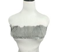Piuma d'oca con frange da 8-10 cm per abbigliamento, artigianato, cappelli, cucito, nastro di piume, decorazione, nero, bianco, grigio, autobus, 1 iarda-M054e400-grigio-1 ia