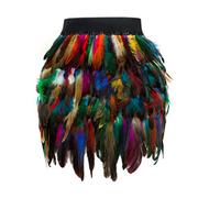 Piuma Gonna Danza Mini Sala da Ballo Latino Festa Club a-Line Casual Costume