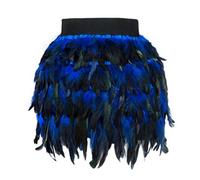 Piuma Gonna Danza Mini Sala da Ballo Latino Festa Club a-Line Casual Costume