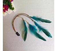 Piuma nappa pendente decorazione retrò stile folk donne signore barrette copricapo forcina fermaglio for capelli(Blue)