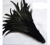 Piuma naturale 100 pz/lotto 25-45 cm Piuma Rossa Abbigliamento FAI DA TE Decorazione Gioielli Partito Stage Performance Nero 30-35 CM