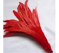 Piuma naturale 100 pz/lotto 25-45 cm Piuma Rossa Abbigliamento FAI DA TE Decorazione Gioielli Partito Stage Performance Rosso 35-40 CM