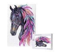 Piuma Puzzle 300 Pezzi, Cavallo Puzzle Adatto ad Adulti e Principianti, Giochi Divertenti/Sfidanti/Impossible, DIY Hobby Creativi per Adulti Attività Artigianali, Regali per Uomini/Donne M-1257