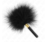 Piuma Solletico BDSM Kink - Manico Metallico, Nero/Oro