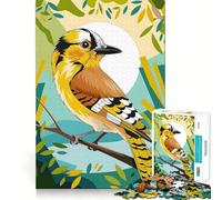 Piumaggio vibrante Girasole Uccello Giallo Ghiandaia Puzzle 1000 Gioco Think Boost Incastro perfetto Nessun pezzo si stacca Sfida interattiva per la mente per la casa (38x52cm)