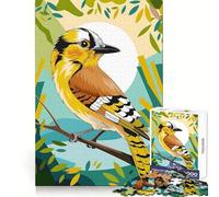 Piumaggio vibrante Girasole Uccello giallo Ghiandaia Puzzle per adolescenti 1000 pezzi Abilità logica Tempo libero lento Bordi nitidi Regalo festivo (38x52cm)