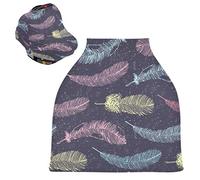 Piume Astratte Colorate Auto per Bambini Passeggino Tettoia Copri Seggiolino Copertura Infermieristica per L'Allattamento Al Seno All-In-1 Morbido Traspirante Elastica Tettuccio