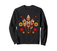 Piume Boho Floreali Motivi Folk Ornamentale Tribale Western Felpa