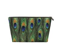 Piume della coda del pavone, Borsa per il trucco Borsa per cosmetici Borsa da toilette da viaggio portatile Borsa da toilette