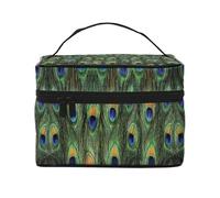 Piume della coda del pavone, Borsa per il trucco Borsa per cosmetici Borsa da toilette da viaggio portatile Astuccio per matite Astuccio da toilette