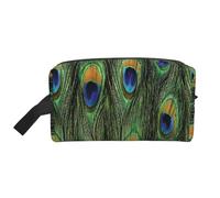 Piume della coda del pavone, Borsa per il trucco Borsa per cosmetici Borsa da viaggio portatile da viaggio Borsa per trucco Organizer
