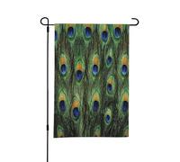 Piume della coda di pavone,Bandiera da giardino per esterni e interni, stendardo decorativo bifacciale 30x45 cm