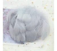 Piume di cigno naturali da 8-12 cm, 100 pezzi, piume d'oca morbide, piume di struzzo tinte in colori caldi, decorazioni artigianali fai da te per feste di Natale, grigio, 1 sacchetto da 100 pezzi