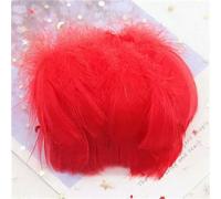 Piume di cigno naturali da 8-12 cm, 100 pezzi, piume d'oca morbide, piume di struzzo tinte in colori caldi, decorazioni artigianali fai da te per feste di Natale, rosso, 1 sacchetto da 100 pezzi