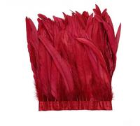 Piume di coda di gallo da 2 metri per artigianato fai da te, costumi da palcoscenico, accessori per la decorazione della casa, rosso vino, 25-30 cm