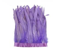 Piume di coda di gallo da 2 metri per fai da te, costumi, accessori per la decorazione della casa, viola chiaro, 20-25 cm